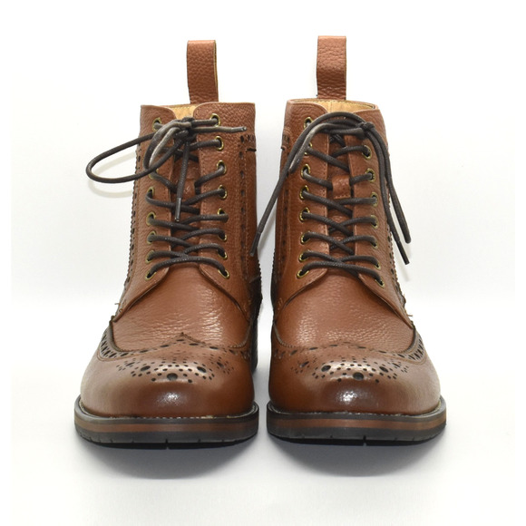 B4 NEW MARC NOLAN Belmont Tan Leather Wingtip Brogue Lace Up Boot Shoes Size 9 main image 5